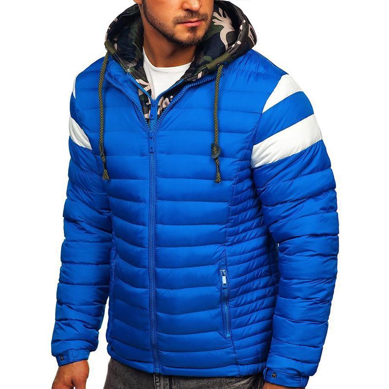 Men's Casual Hooded Slim Fake Two-Piece Thermal Padded Coat 43755109M