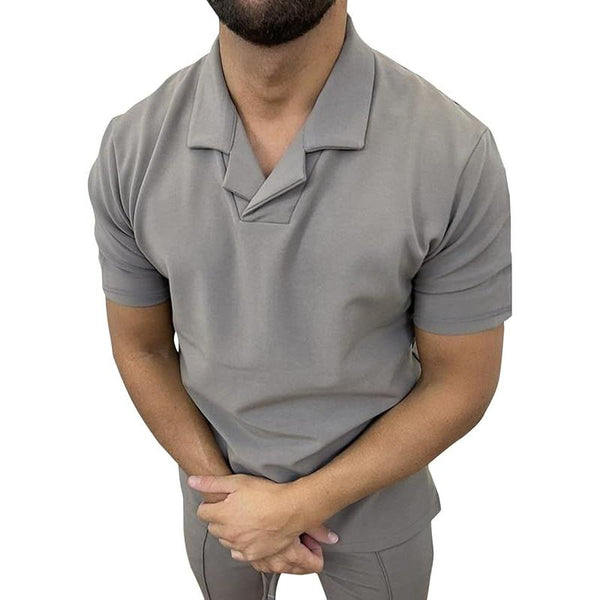 Men's Color Block Printed Short Sleeve Polo Shirt 27940405Y