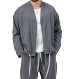 Men's Solid Color V-neck Casual Sports Jacket 69883198X