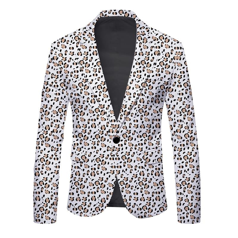 Men's Leopard Print Single Button Blazer 98661062X