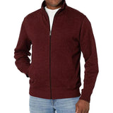 Men's Solid Zip-Up Stand Collar Sweatshirt Jacket 36406582Y