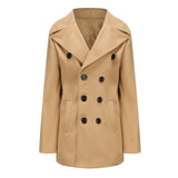 Men's Casual Solid Color Double Breasted Lapel Coat 61760523X