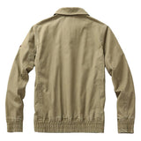 Men's Vintage Washed Cotton Lapel Zipper Slim Fit Work Jacket 52267983M
