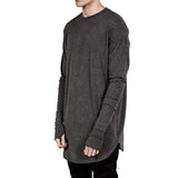 Men's Rounded Hem Long Sleeve Bottoming Shirt 74987904U