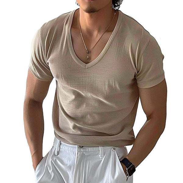 Men's Casual Trendy V-neck Short-sleeved T-shirt 75464924TO