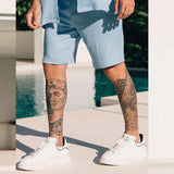 Men's Solid Color Short-sleeved Shorts Casual Two-piece Set 22385268X