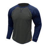 Men's Round Neck Long Sleeve Casual Color Block Pullover T-shirt 89657764X