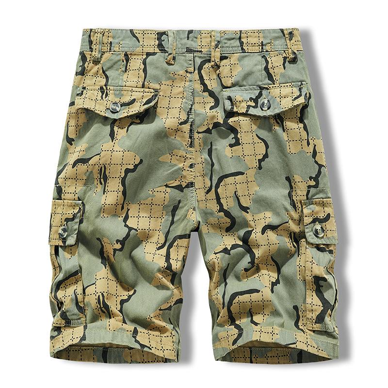 Men's Casual Printed Multi-Pocket Straight Cargo Shorts 06095778M