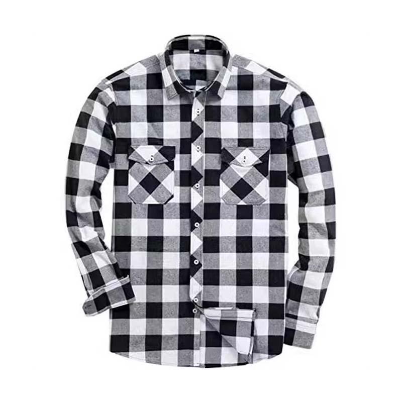 Men's Classic Casual Flannel Check Long Sleeve Shirt 73389882K