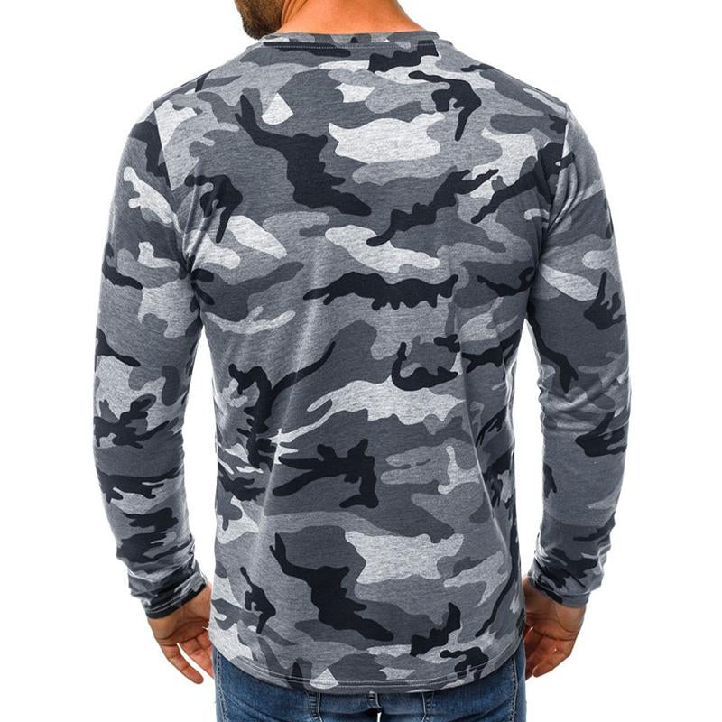 Men's Camouflage Crew Neck Tactical Long Sleeve T-Shirt 76717863X