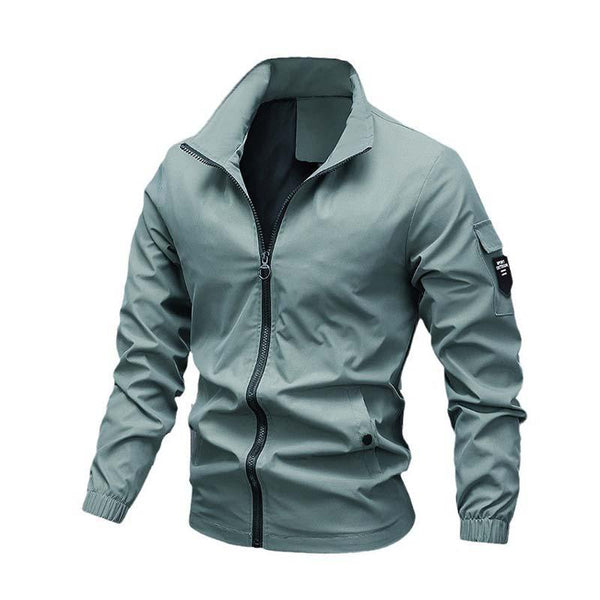 Men's Classic Casual Baseball Jacket Zipper Stand Collar Jacket 42931816K