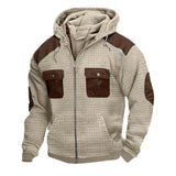 Men's Retro Colorblock Check Hooded Jacket 81060727X