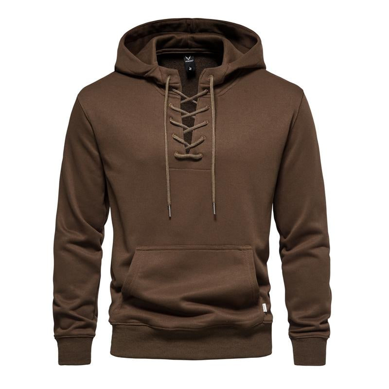 Men's Solid Cotton Loose Fit Hoodie 91105214X