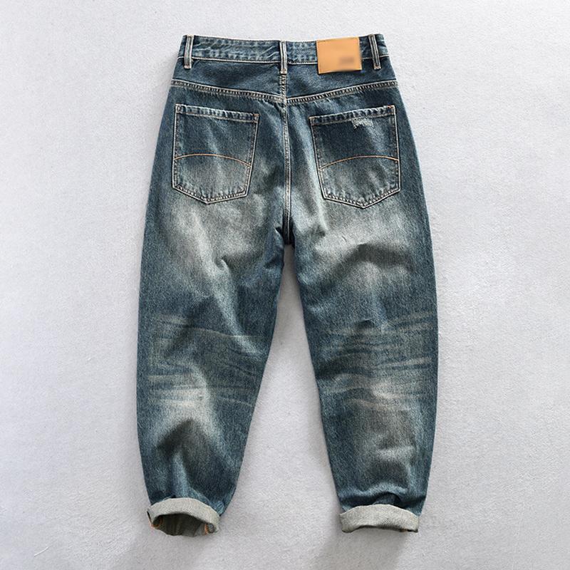 Men's Vintage Washed Distressed Jeans 47987194M