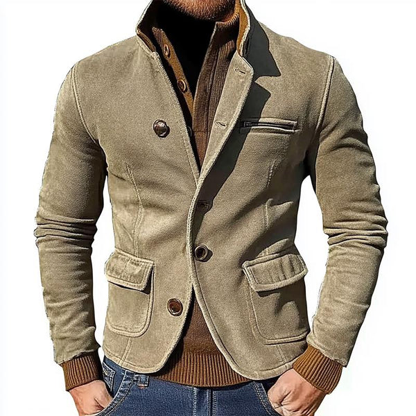 Men's Suede Stand Collar Jacket 75277909U