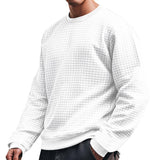 Men's Solid Color Small square Round Neck Long Sleeve T-shirt 43246103Z