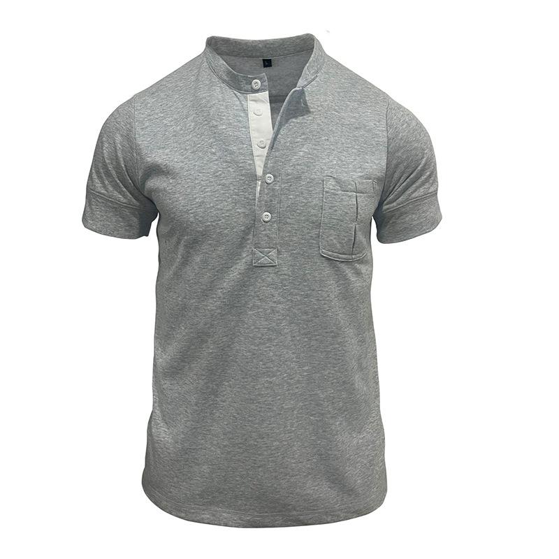 Men's Color Block Round Neck Short Sleeve T-Shirt 67562343X