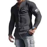 Men's Casual Outdoor Street Long Sleeve Button Solid Color Shirt 53718286X