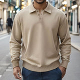 Men's Casual Solid Color Button Lapel Sweatshirt 93595781Y