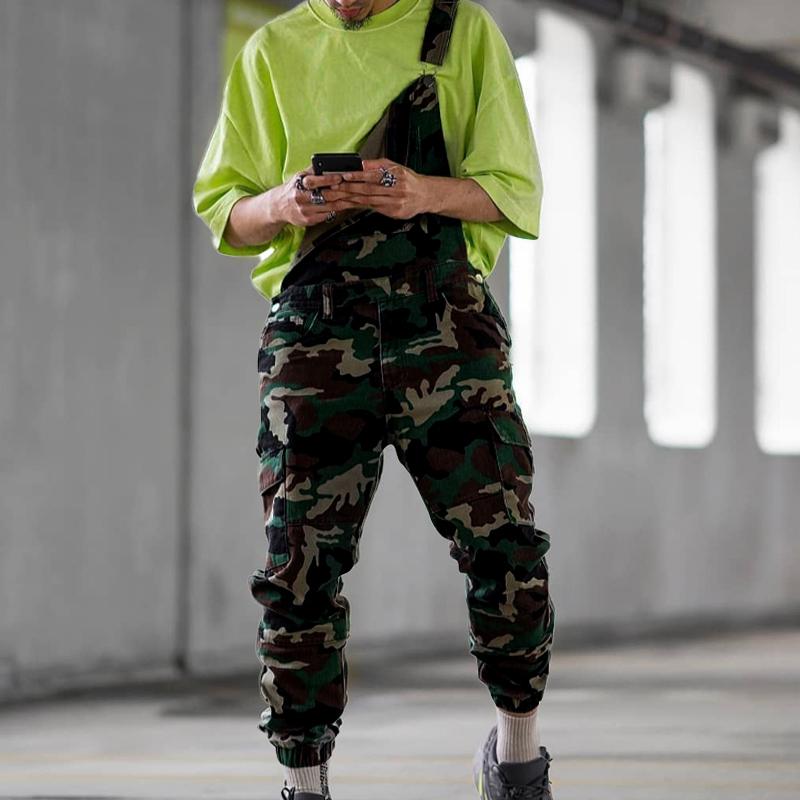 Men Casual Camouflage Cargo Overalls 14686074Y