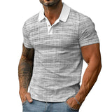 Men's Casual Simple Line Short-sleeved Polo Shirt 06267360TO