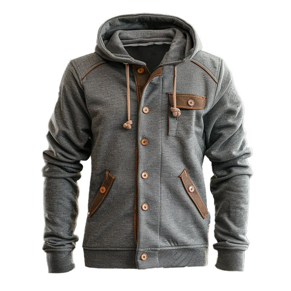 Men's Casual Patchwork Hooded Jacket 11473422X