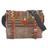 Men's Retro Ethnic Pattern Canvas Shoulder Bag 74282452Y