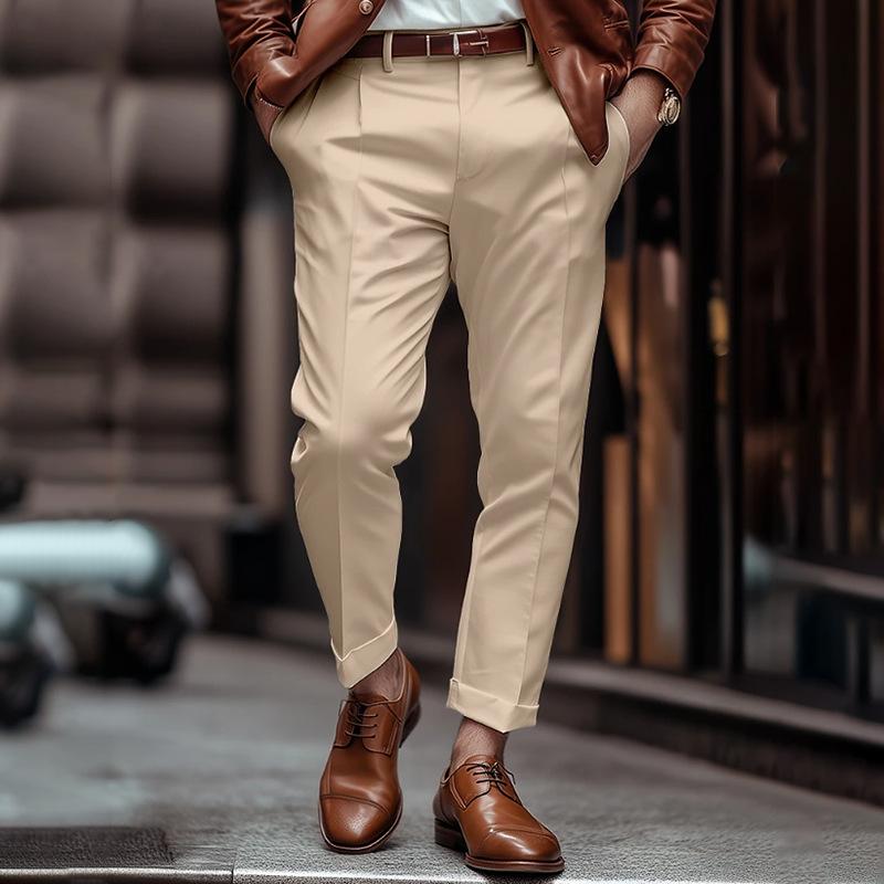 Men's Solid Color Comfortable Straight Suit Pants 68636893X