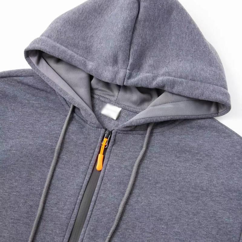 Men's Casual Hooded Multi-pocket Zipper Loose Sports Sweatshirt 19540259M