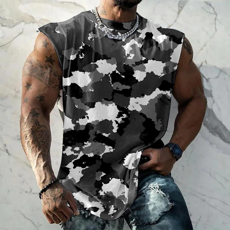 Camiseta sin mangas con estampado de camuflaje del Día de la Independencia para hombre 91959468X