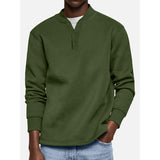 Men's Solid Henley Long Sleeve Sweatshirt 16949152Y