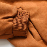 Men's Vintage Suede Lapel Single Breasted Long Sleeve Jacket 45748915M