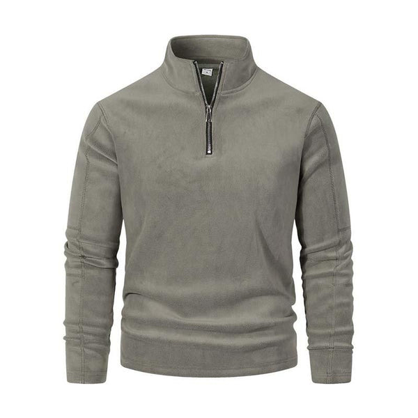 Men's Classic Casual Stand Collar Half Zip Long Sleeve Polar Fleece Sweatshirt 87603947K