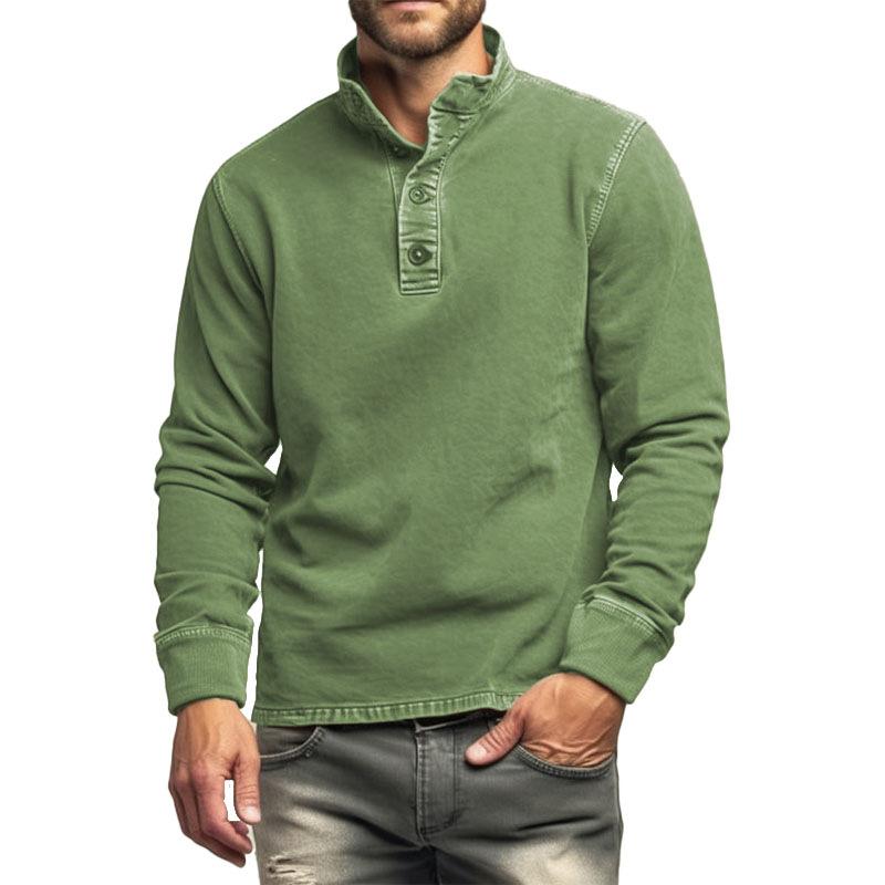 Men's Solid Color Stand Collar Long Sleeve Sweatshirt 26813846X