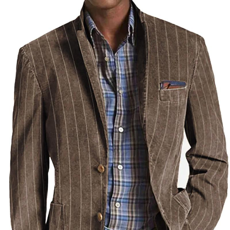 【Spedizione in 24 ore】Blazer monopetto con risvolto a righe vintage da uomo 53951972Y