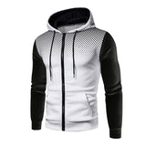 Men's Casual Contrast Patchwork Zipper Long-Sleeve Hooded Sports Jacket 03498138M