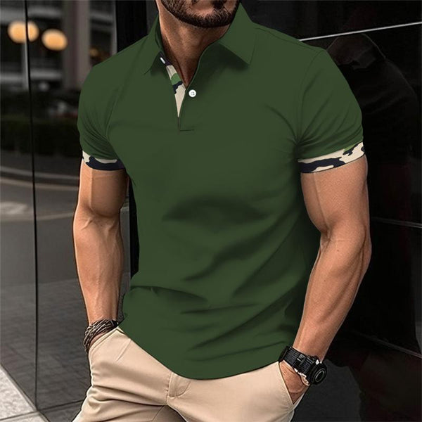 Men's Casual Camouflage Color Block Polo Shirt 91005627TO