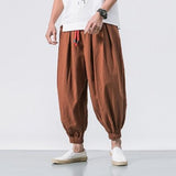 Men's Elastic Loose Cotton and Linen Harem Pants 70666008X