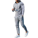 Men's Sports Casual Solid Color Hoodie Pants Set 74028314Y