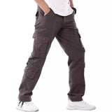 Men's Solid Cotton Multi-pocket Zipper Decor Straight Cargo Pants 54849574Z