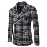 Men's Autumn and Winter Lapel Thickened Plaid Blazer 86064698U