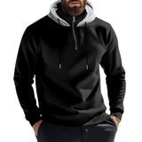 Men's Solid Color Plush Warm Zipper Hooded Sweatshirt 71069586Y