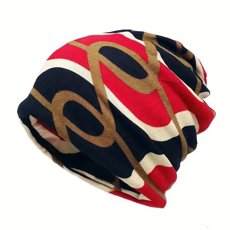 Gorro de doble uso con polaina para el cuello estampada para hombre 18131236U