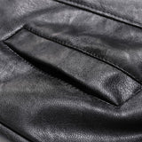 Men's Solid Collar Zipper Leather Jacket 70056589X