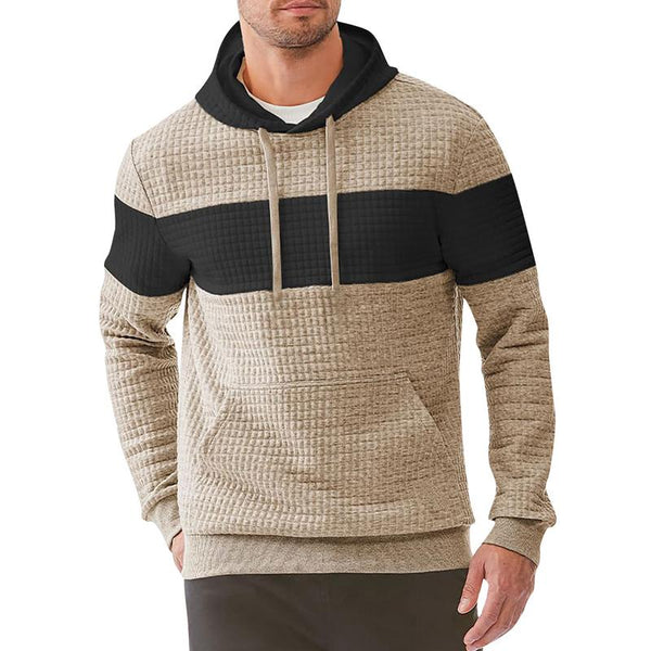 Men's Colorblock Check Long Sleeve Hoodie 36217283X