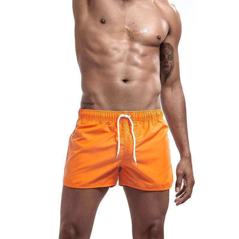 Men's Solid Drawstring Elastic Waist Quick-dry Sports Fitness Shorts 31014794Z