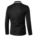 Men's Casual Solid Color Color Block Lapel Long Sleeve Blazer 10933940Y