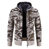 Men's Casual Warm Camouflage Knit Hooded Jacket　94669897F