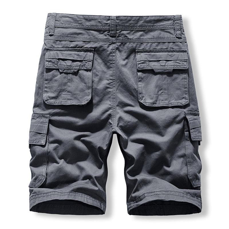 Men's Casual Classic Wash Cotton Multi-Pocket Cargo Shorts 75991789M