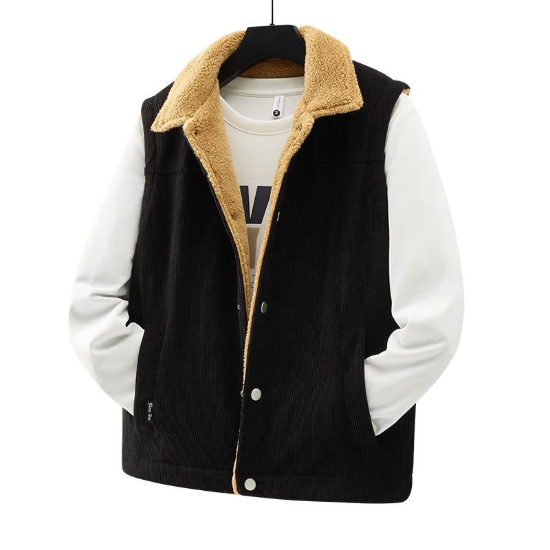 Men's Vintage Corduroy Lined Polar Fleece Vest 65904077Y
